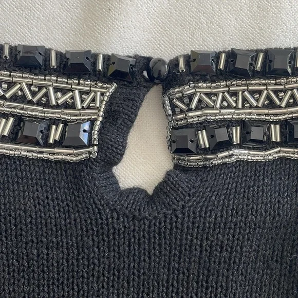 Vintage Beaded Sweater. 1989 IB Diffusion.Silk, Angora.Women's Size Medium - Picture 6 of 12